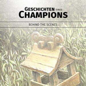 Ölgemälde des Celebi-Schreins im Steineichenwald aus der Pokémon-Welt – ‚Behind the Scenes‘-Cover von ‚Geschichten eines Champions‘. Das Bild zeigt einen geheimnisvollen Holzschrein inmitten dichter Vegetation, inspiriert vom legendären Ort in Johto, an dem Celebi erscheinen soll. Exklusive Hintergrundinformationen zur Entstehung des Pokémon-Hörspiels. Perfekt für Pokémon-Fans und Liebhaber von Abenteuergeschichten.