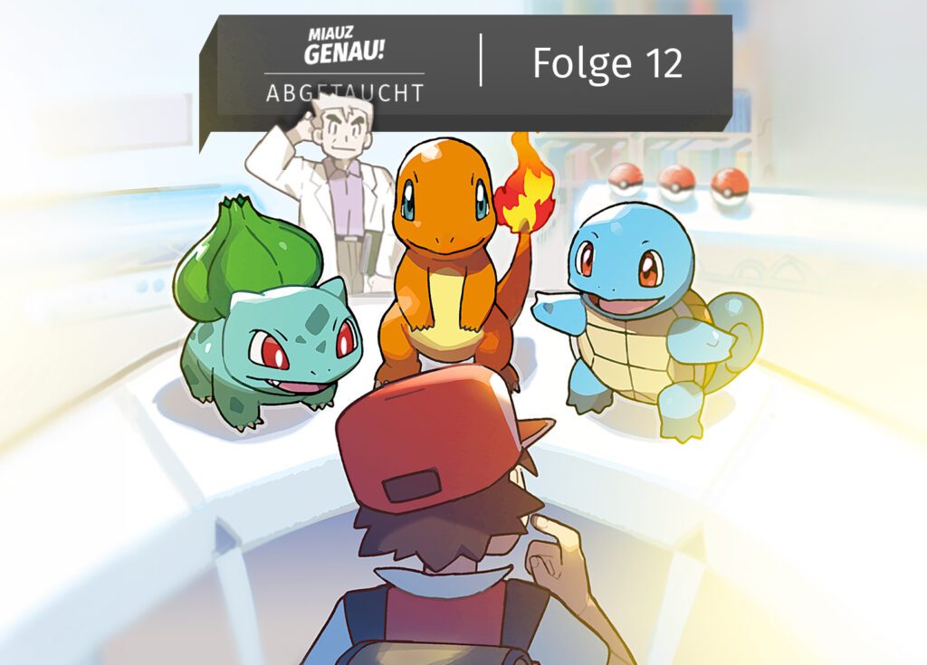 Pokémon Trainer Rot steht vor der Wahl: Bisasam Glumanda oder Schiggy im Labor von Professor Eich. Welchen Starter wird er wählen?